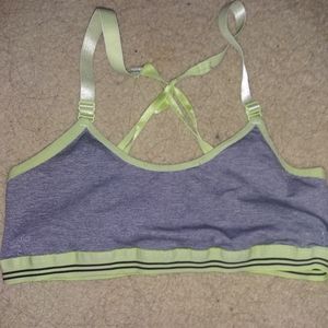 Green and Gray Sports Bra